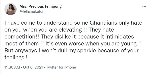Fella Makafui Ghanaians hate elevation 1
