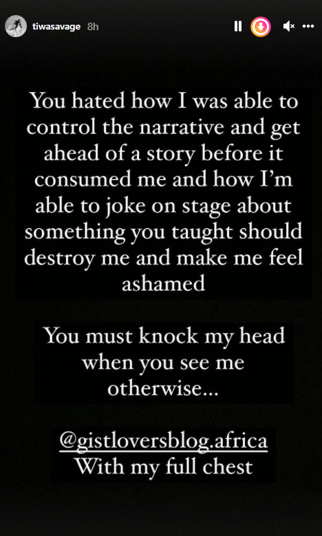 Tiwa Savage reply leaked tape