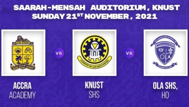 Accra Academy vs KNUST SHS vs Ola SHS Ho NSMQ 2021 Quarter Finals