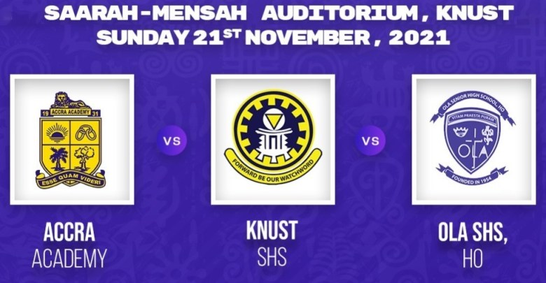 Accra Academy vs KNUST SHS vs Ola SHS Ho NSMQ 2021 Quarter Finals